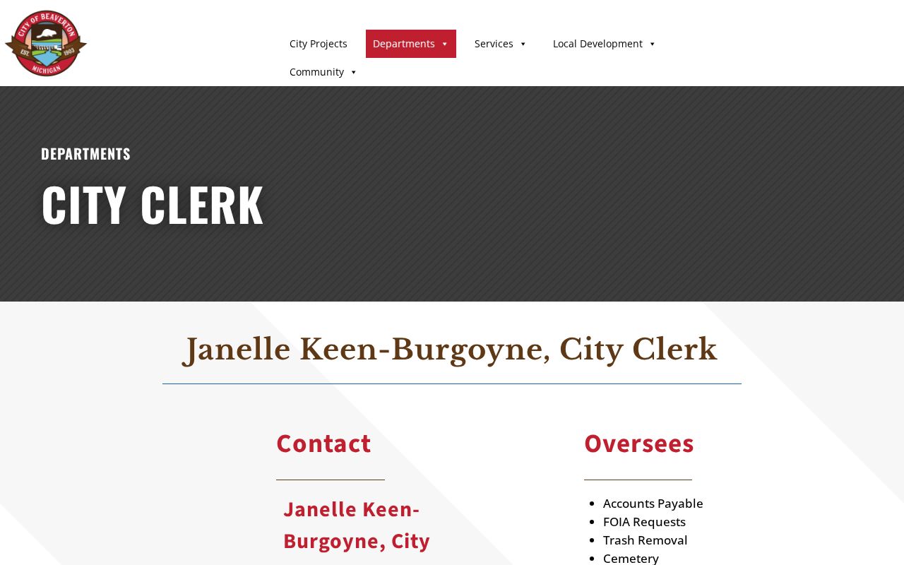 Gladwin County Beaverton clerk public-record request information