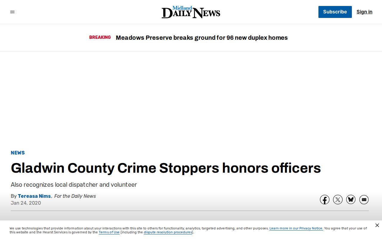Regional Gladwin County Crime Stoppers news report